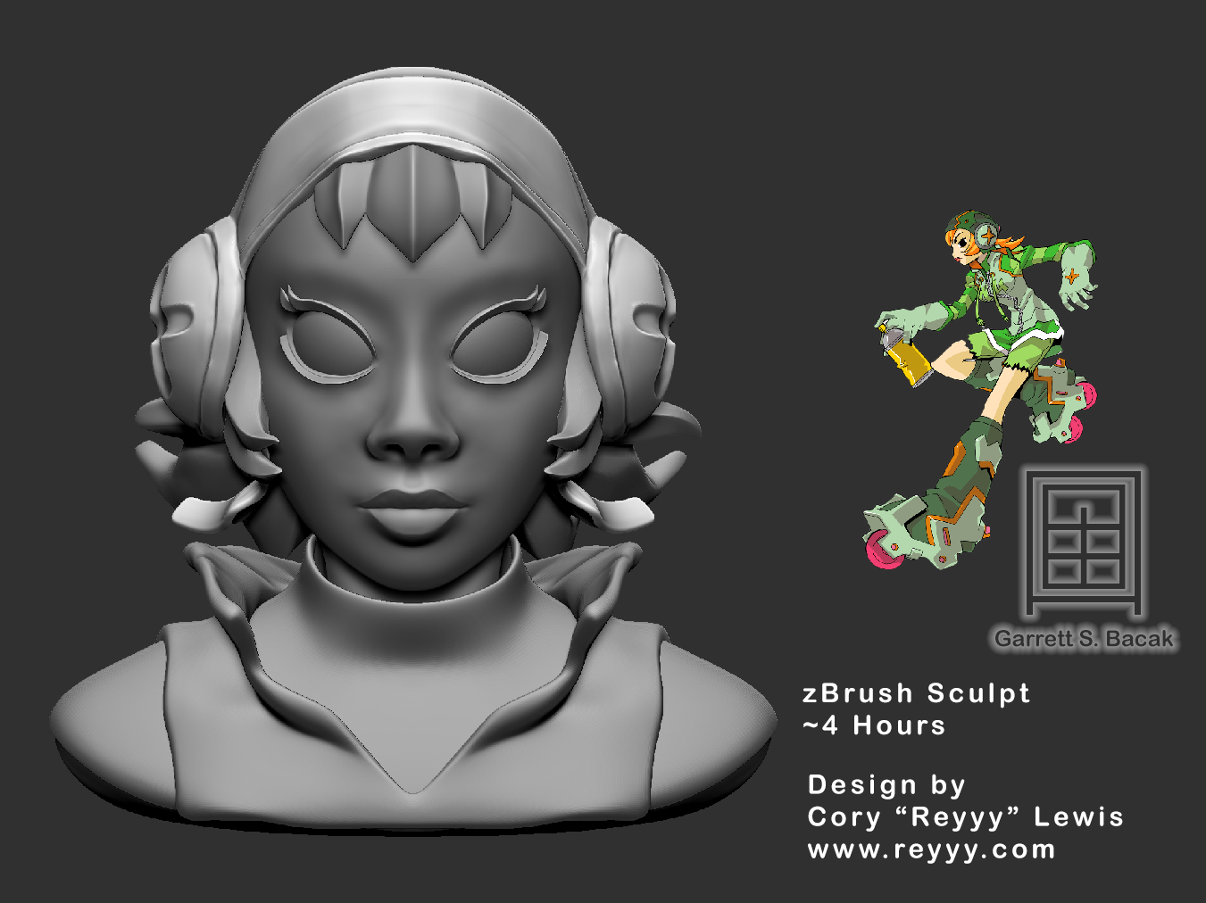 ZBrush Speed Sculpt: Gum from Jet Set Radio Franchise<br>~4 Hours<br>Concept by Cory <q>Reyyy</q> Lewis
